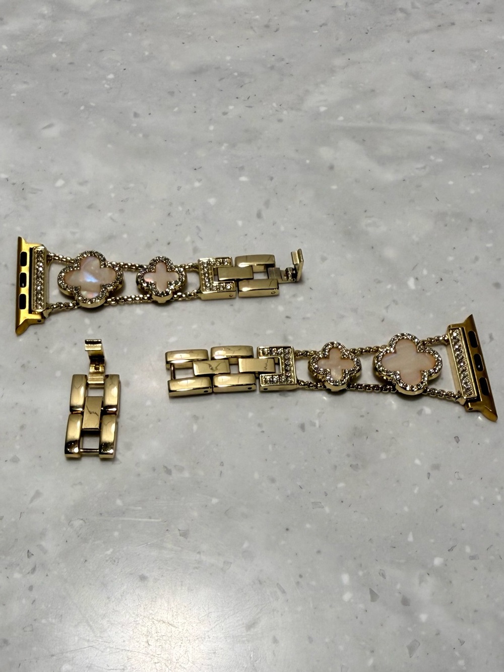Gold Floral Crystal Bracelet Band for Apple Watch - Picture 5 of 7
